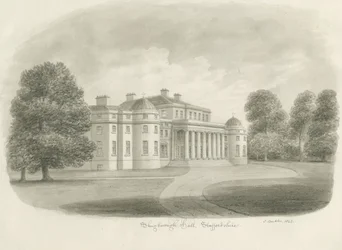 Shugborough Hall: sepiateckning, 1843
