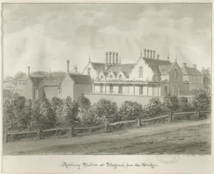 Stafford - Järnvägsstation: sepiateckning, 1844