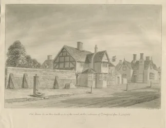 Stafford - [The White Lion Inn]: sepiateckning, 1842