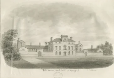 Stafford - Union Workhouse: sepiateckning