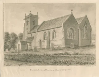 Swynnerton Church: sepiateckning, 1841