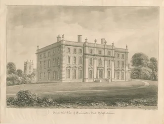 Swynnerton Hall: sepiateckning, 1841