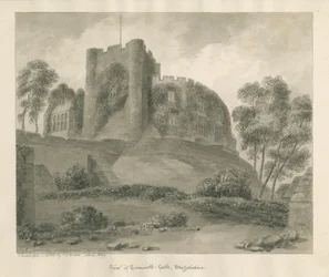 Tamworth Castle: sepiateckning, april 1849