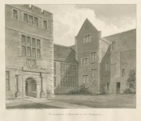 Tamworth Castle: sepiateckning, april 1849