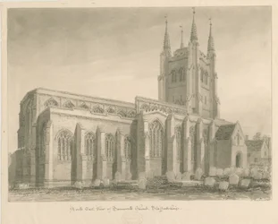 Tamworth Church: sepiateckning