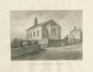 Thursfield Chapel: sepiatvättteckning