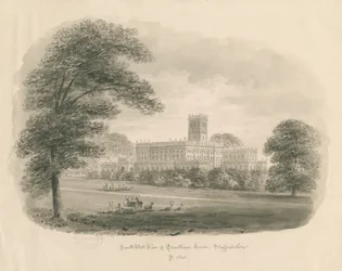 Trentham Hall: sepiateckning, 1840