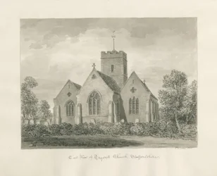 Trysulls kyrka: sepiatvättteckning, 1846