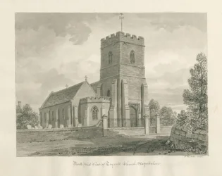 Trysulls kyrka: sepiatvättteckning, 1846