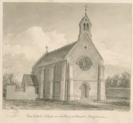 Uttoxeter Town - New Catholic Chapel: sepiateckning
