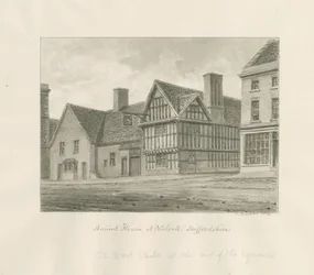 Walsall Town - Ancient House: sepiateckning