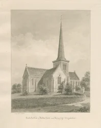 Walton-on-the-Hill Church: sepiatvättteckning