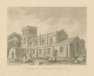 Westmorland - Appleby kyrka: sepiateckning, 1800