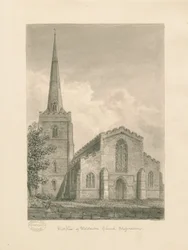 Wolstanton Church: sepiateckning