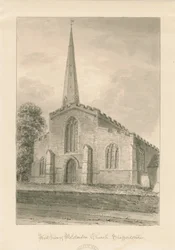 Wolstanton Church: sepiateckning