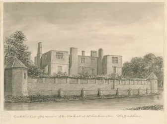 Wolverhampton - The Old Hall: sepiateckning, 1837