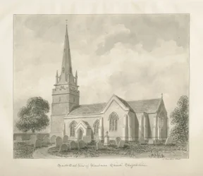 Wombourne Church: sepiateckning, 1845