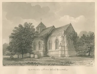 Worcestershire - Hadsor Church: sepiateckning, 1833
