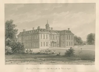 Worcestershire - Hanbury Hall: sepiateckning, 1833