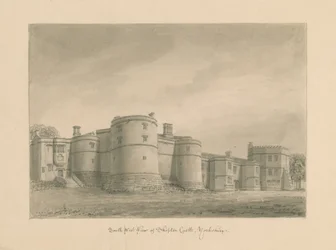 Yorkshire - Skipton Castle: sepiateckning, 1818