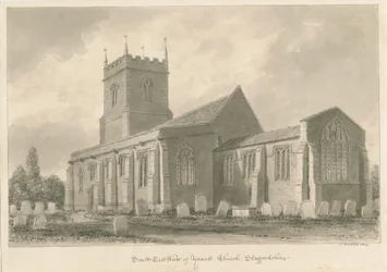 Yoxall kyrka: sepiateckning