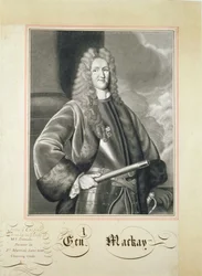 Porträtt av Hugh Mackay, 1600-talet (borsta och tvätta på papper)