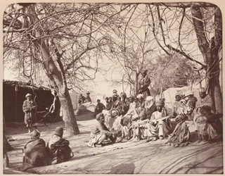 En gatubild i staden Jalalabad, 1878