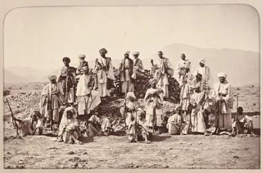 ?Afridi Picket nära Jumrood, Khyber och Rotass på avstånd?, 1879 cirka