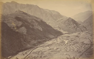 Ali Musjid och läger från Sultan Tarra, visar Sunga där major Birch och löjtnant Fitzgerald, 27th Punjab Infantry, dödades