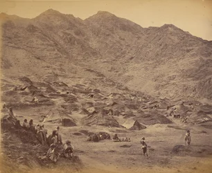 Kutchi (Gipsy) by och läger nära Dakka