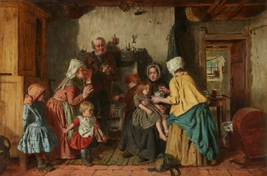 The Poor Helping the Poor (olja på duk)