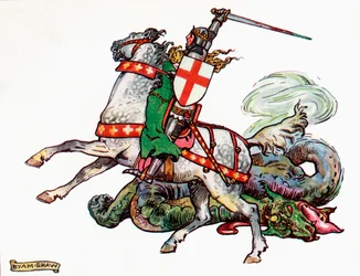 St. George and the Dragon, illustration från prinsessan Marie-Josés barnbok, publicerad 1916