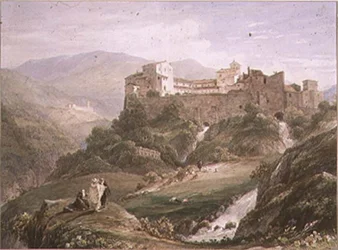 Italienskt landskap, med kloster