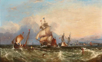 Ships by the Coast (olja på duk)