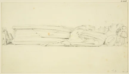 Bild av William Canynges i St Mary Redcliffe (och den andra bilden på baksidan) (penna och akvarell på papper)