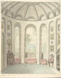 Lea Castle, Worcestershire, Saloon, tittar norrut, ca. 1816.