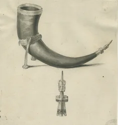 Lichfield - Drinking Horn: penn- och sepiateckning, nd [1748-1817] (teckning)