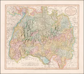1799 års karta över Swabia av John Cary