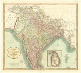 1806 års karta över Indien av John Cary
