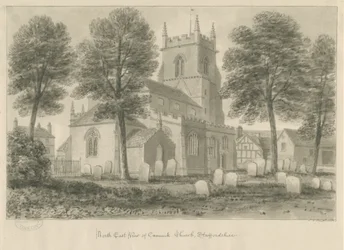 Cannock Church: sepiateckning