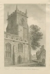 Cannock Church: sepiateckning