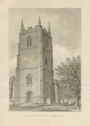 Ellastone Church: sepiateckning