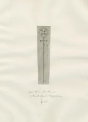 Enville Church - Gravsten: sepiateckning