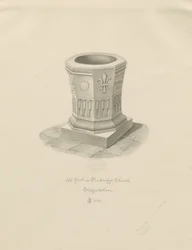 Typsnitt i Penkridge Church: sepiateckning, 1841