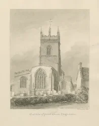 Gnosall kyrka: sepiateckning