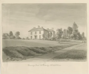 Penkridge - Parsonage House: sepiateckning