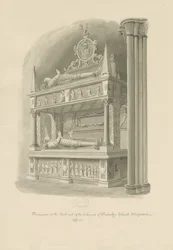 Penkridge Church - "Double-Deck" grav av Sir Edward Littletons: sepiateckning