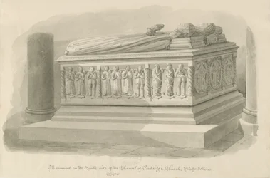 Penkridge Church - Tomb of [Edward Littleton]: sepiateckning