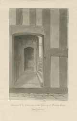 Pillaton Hall - Interiör av Gatehouse: sepia ritning