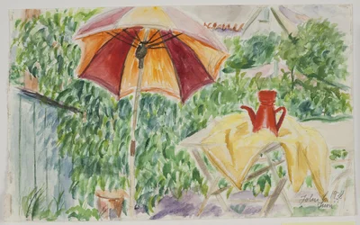 Solparasol i haven